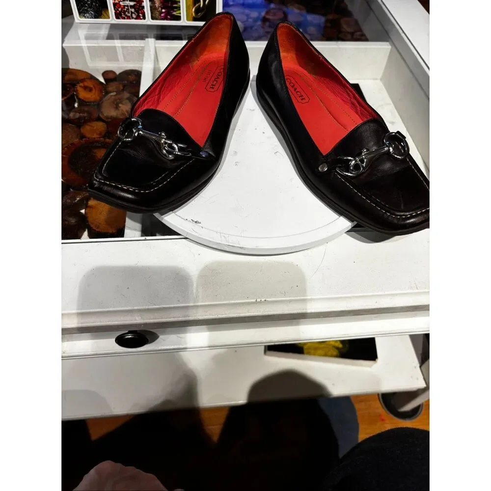 Coach Dorie Loafer Leather Horsebit‎ Equestrian Women Brown Silver Size 6-1/2